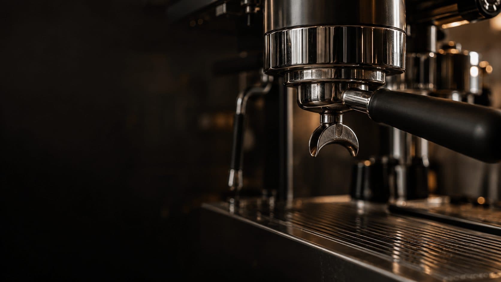 Professional espresso machine at a bar