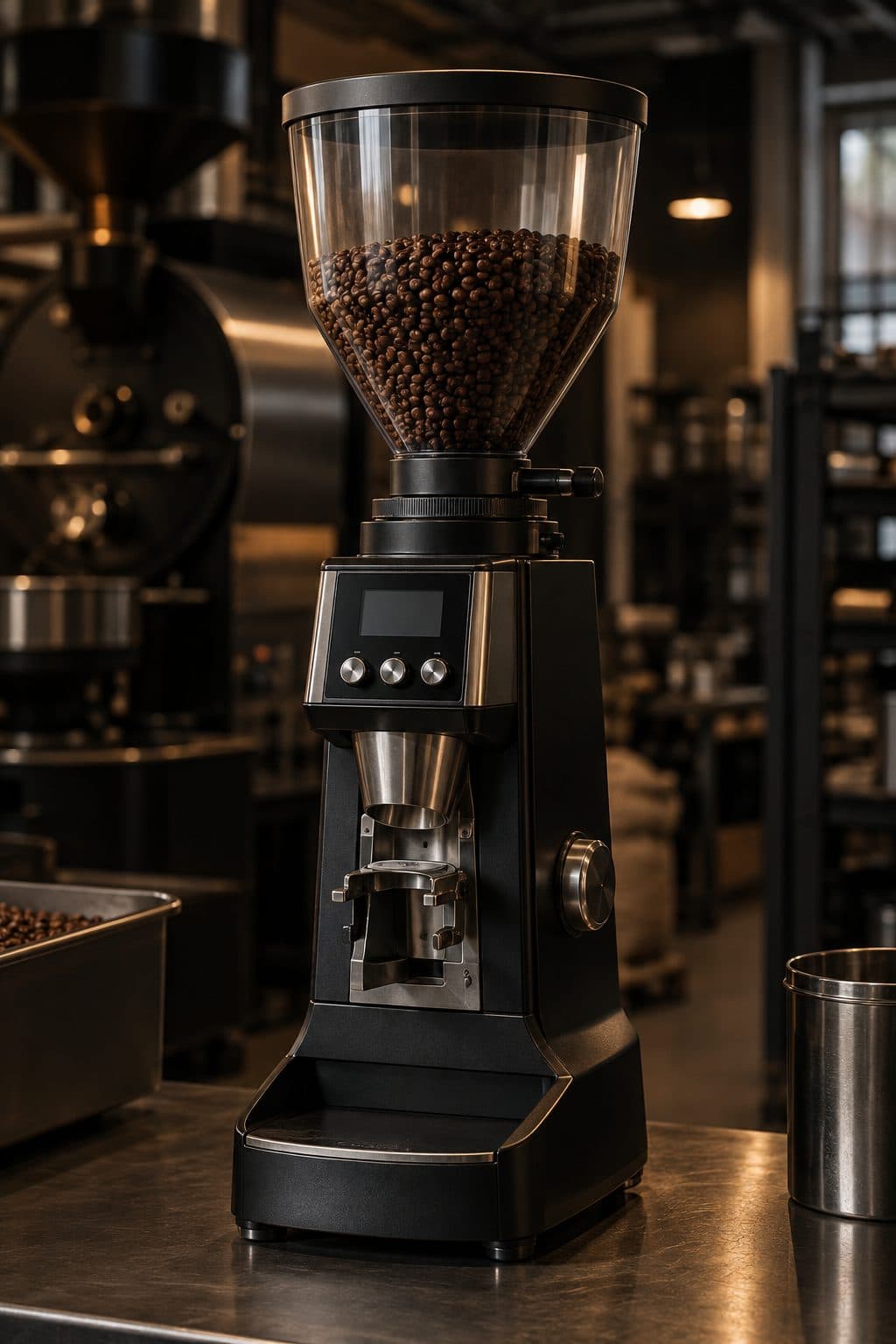 Professional coffee grinder on a bar counter